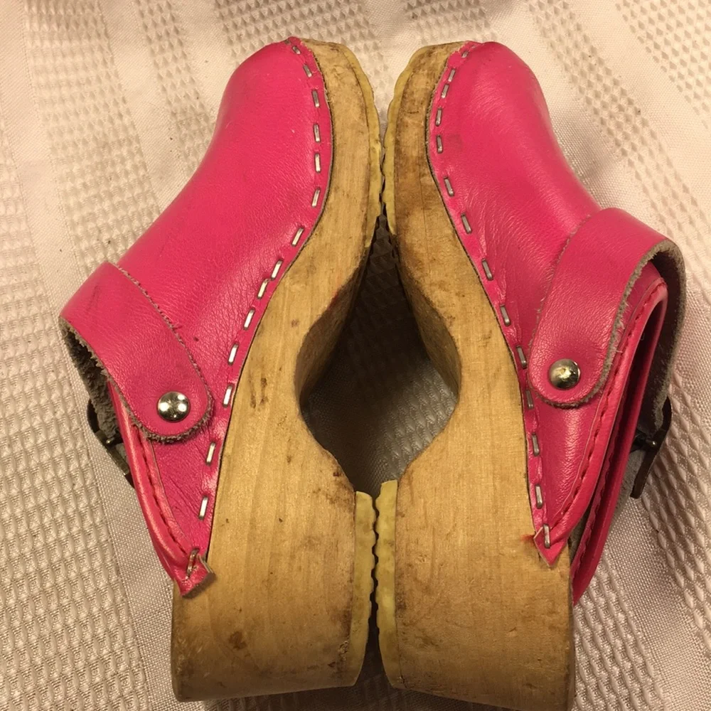 Hanna Andersson leather/wooden clogs worn once